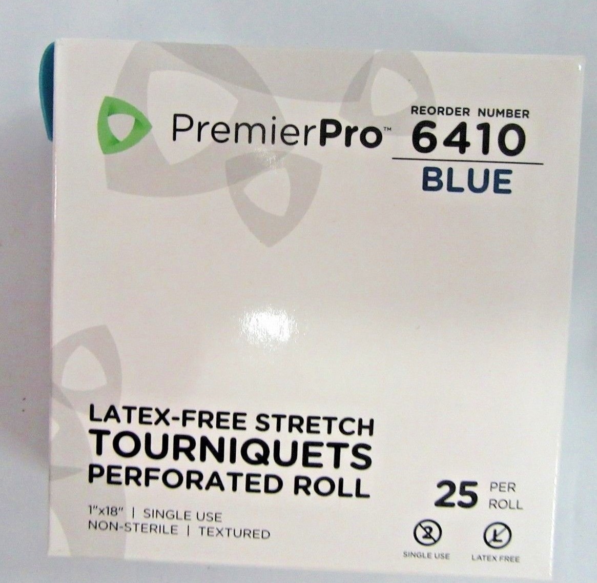 PremierPro Latex Free Tourniquet Blue 1"x 18" 25/Roll Box Tourniquets 6410 New