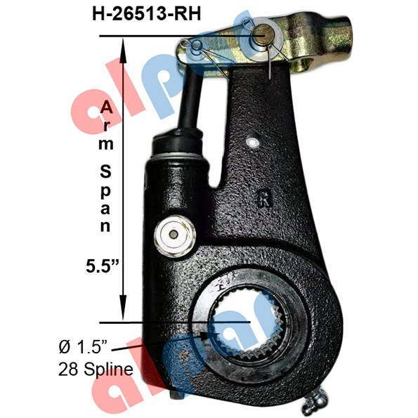 1.5 inch 28 Spline, 5.5 inch arm length, RH Automatic Slack Adjuster Ref R802462