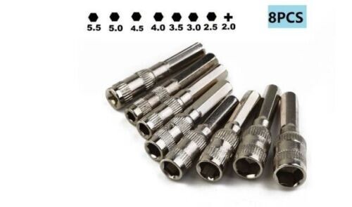 8 Piece Mini 4mm Hex Shank Driver Socket set 2.5/3/3.5/4/4.5/5/5.5mm Hex Sockets