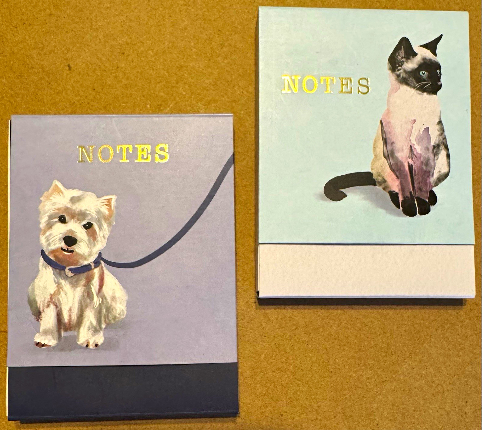 Molly & Rex Notes Animal Note Pads, Dog & Cat, Lot of 2, 75 Sheets Each