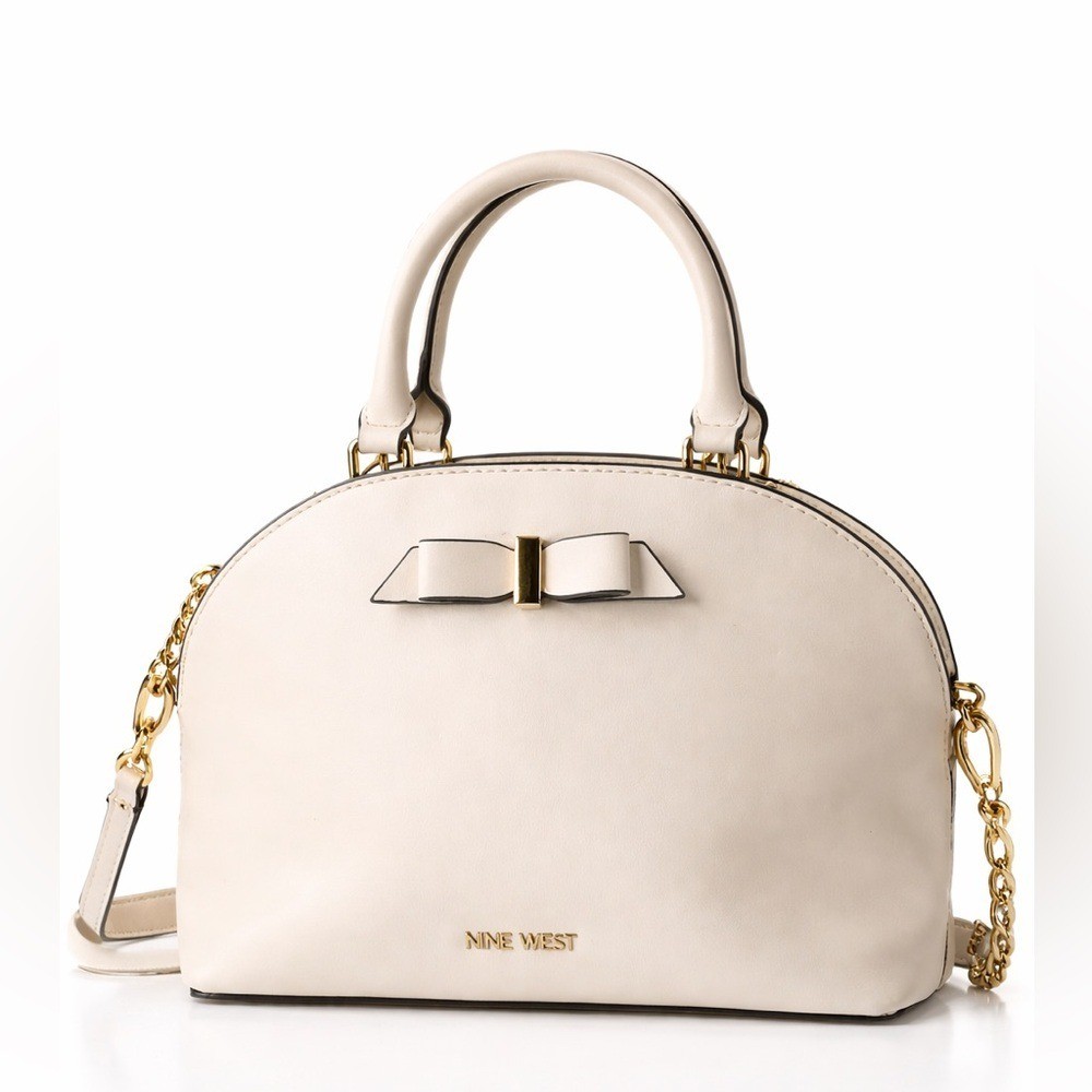 Nine West Ivory Bow Satchel Fair condition