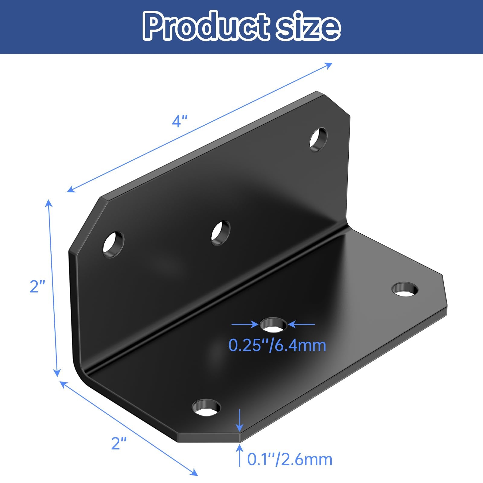 15 PCS L Brackets Corner Brace 4''x2''x2'' Galvanized Medium L Angle Bracket ...