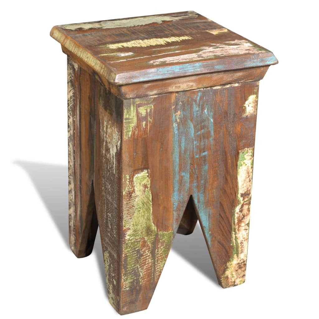 Stool Ottoman Foot Rest Foot Stool Side Table Solid Reclaimed Wood vidaXL
