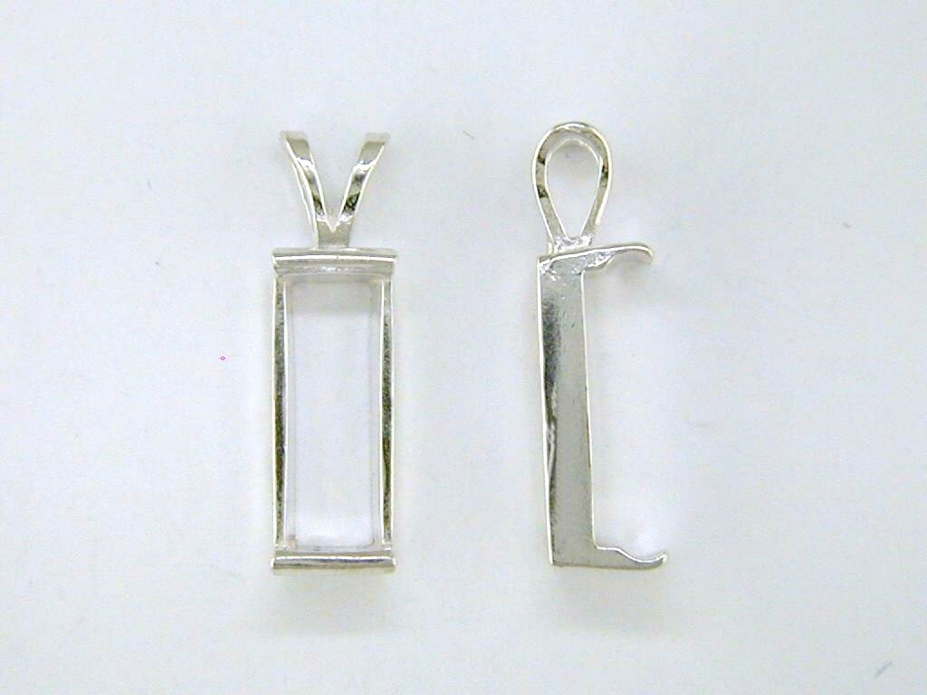 Extra Deep Baguette Pendant Setting Sterling Silver