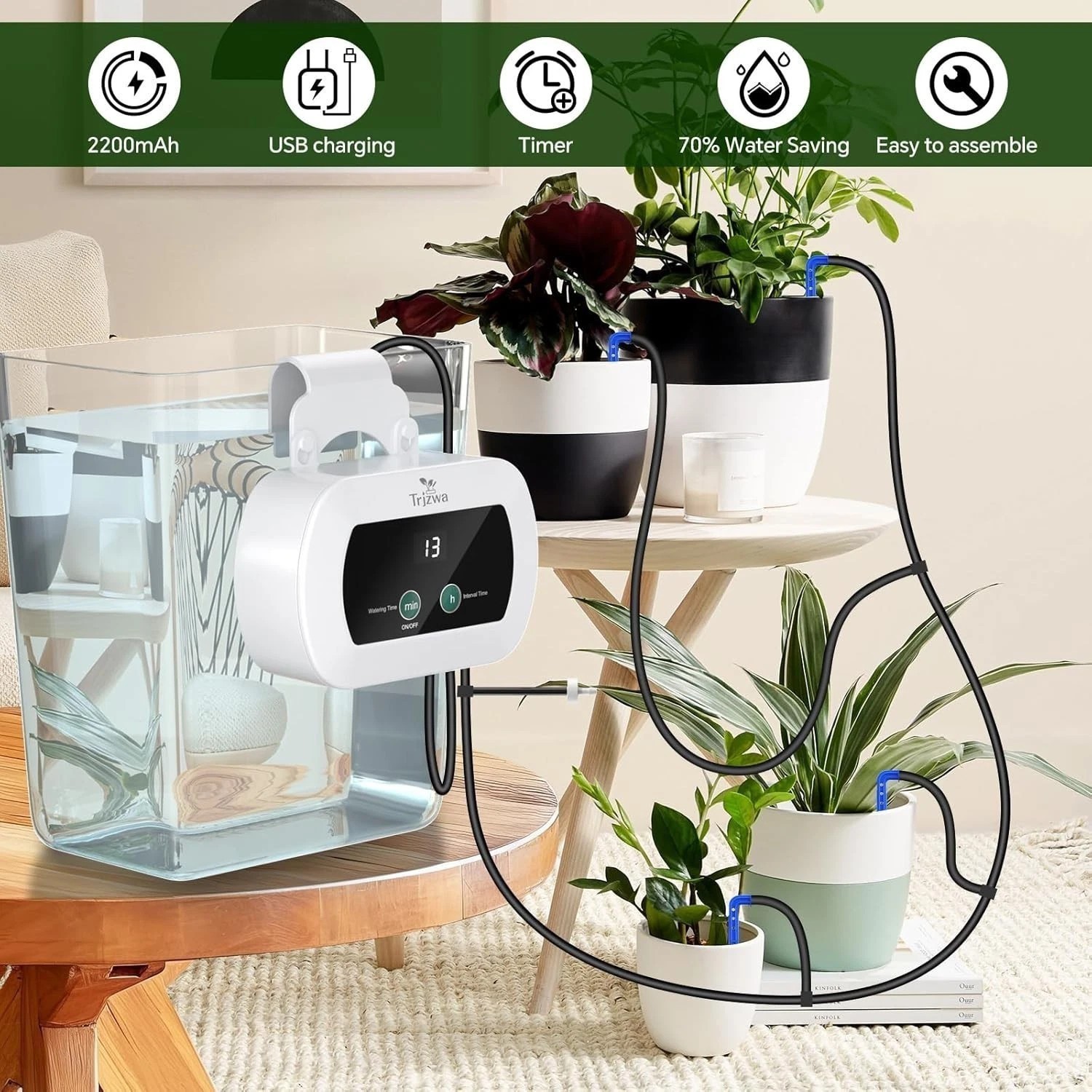 Automatic Plant Watering System - Auto Timer for Indoor/Outdoor Potted Plants