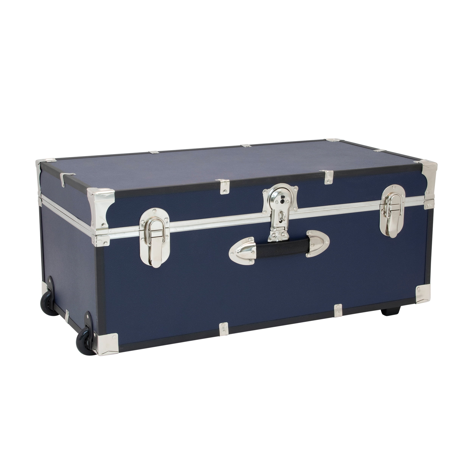30 inch Footlocker Trunk with Wheels and Lock Moisture Resistant Dorm Storage