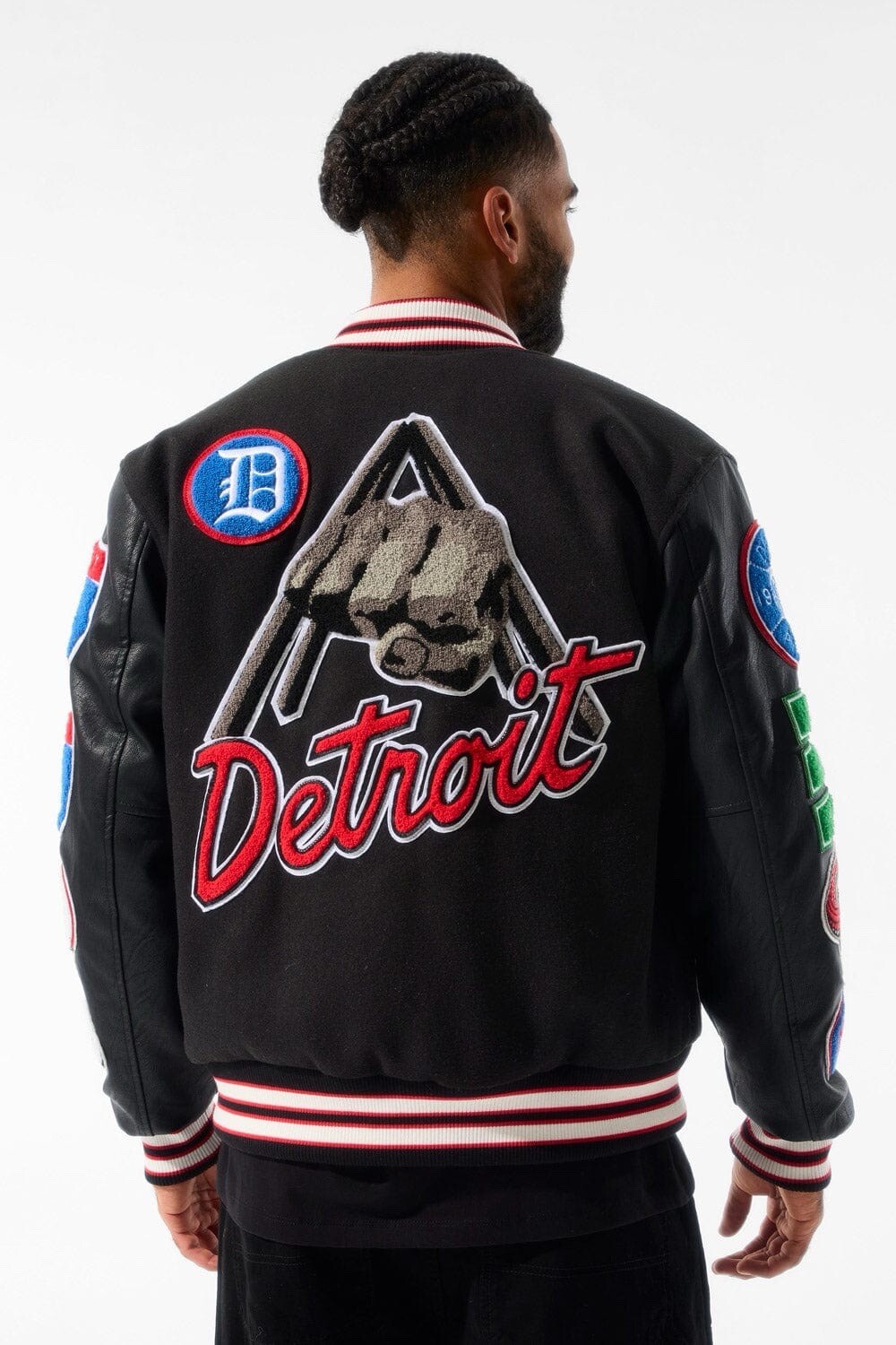 JORDAN CRAIG MOTOWN VARSITY JACKET (BLACK SHADOW)