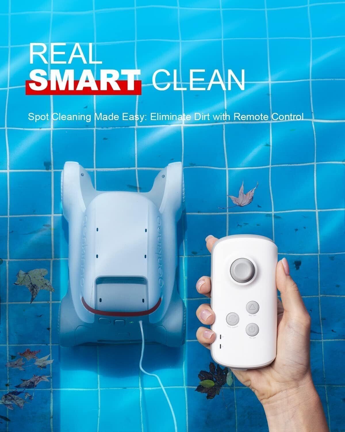 GENKINNO Pool Cleaner Cordless Robotic Pool Cleaner ~ Smart Navigation