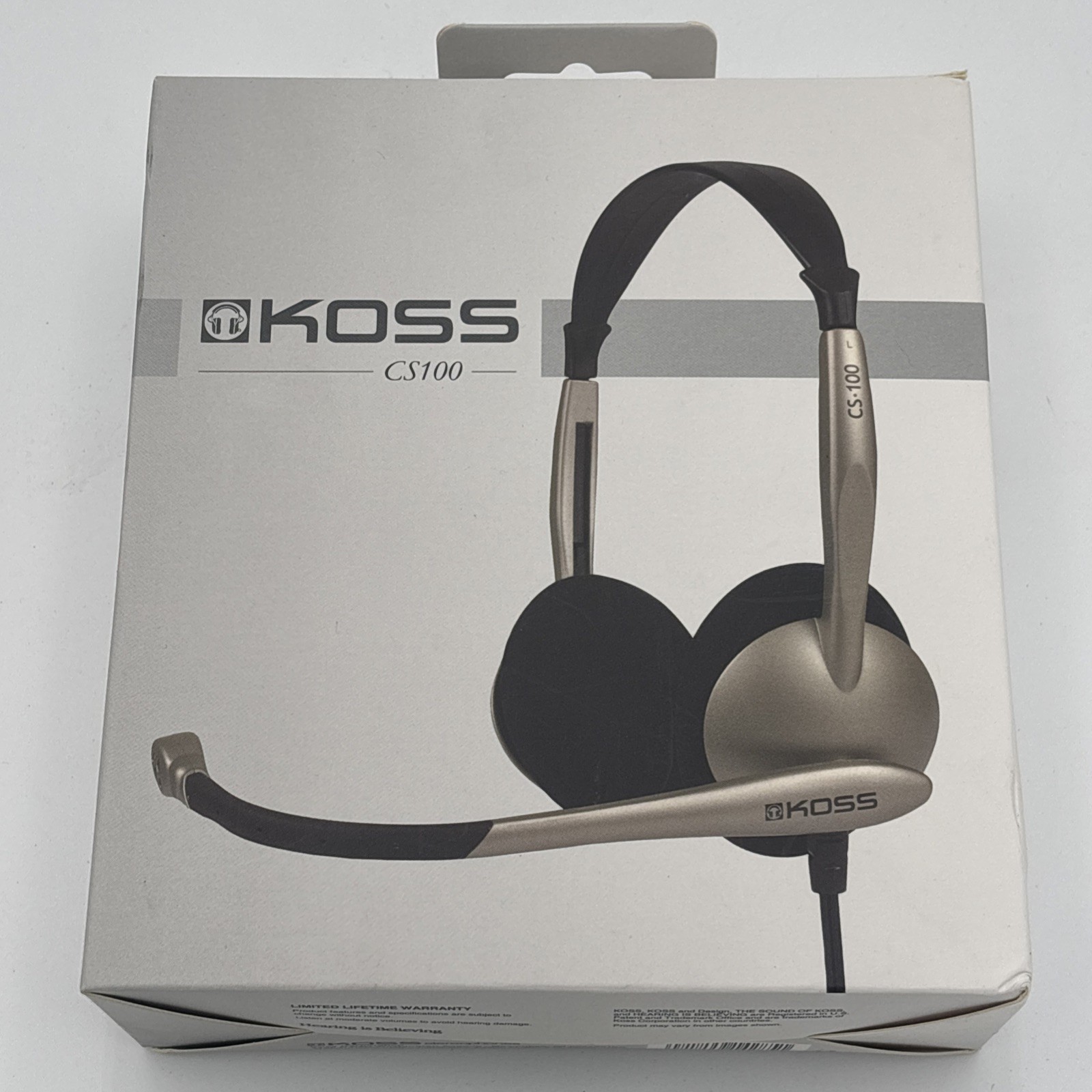 KOSS HEADPHONES CS-100 USB Communication Headset Flexible Boom Microphone NEW