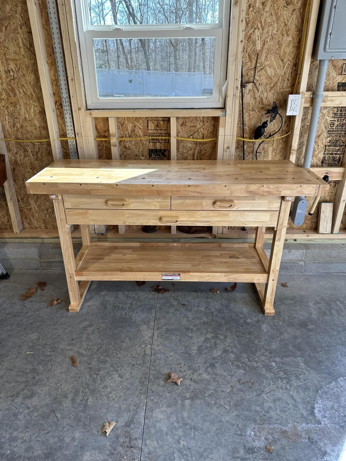 60" 3-Drawer Hard Wood Workbench Woodworking Carpenter Work Bench Tool Organizer