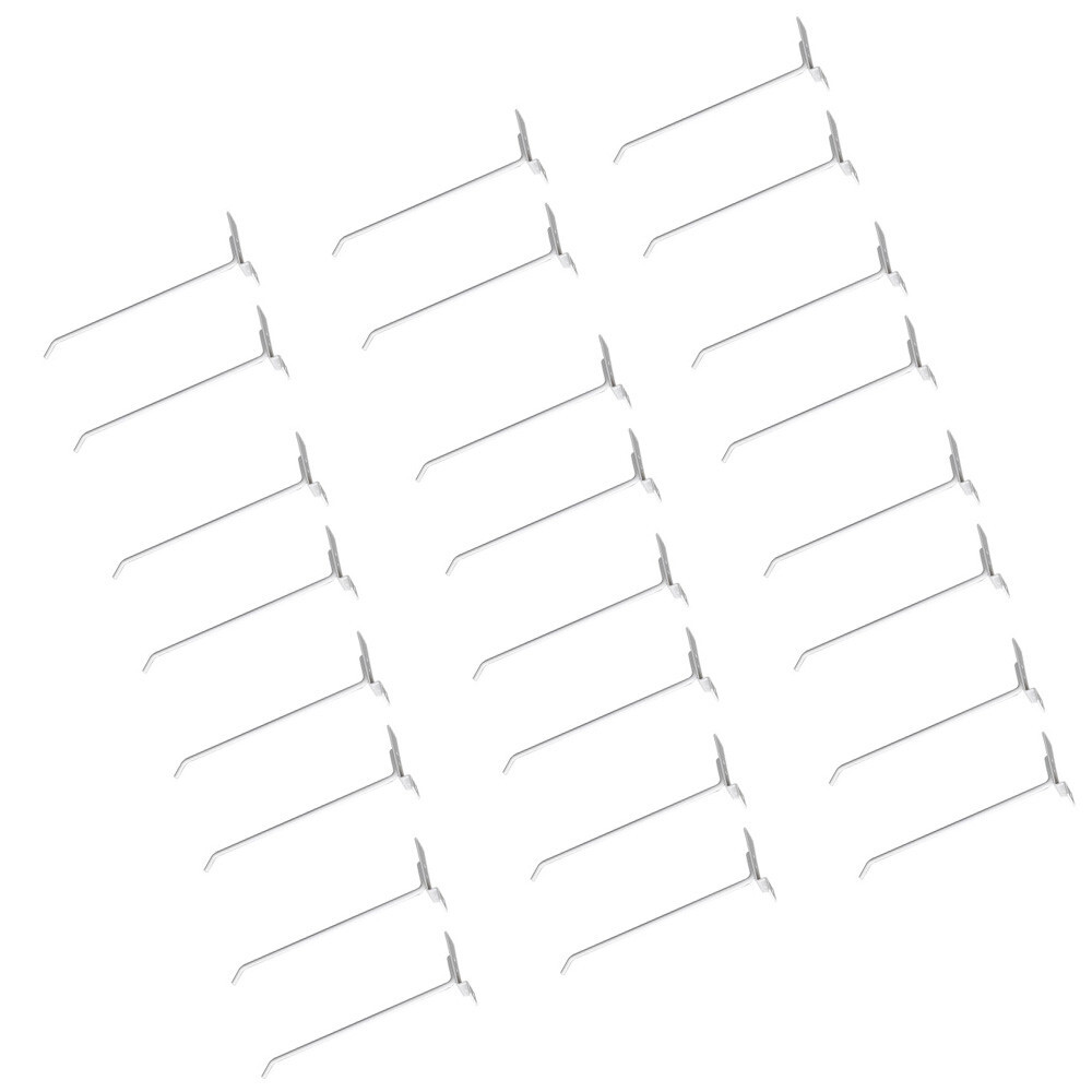 10" Slatwall Hooks,White,Hanger Display,Display Panel Hooks Wire Metal 12 Pc Set