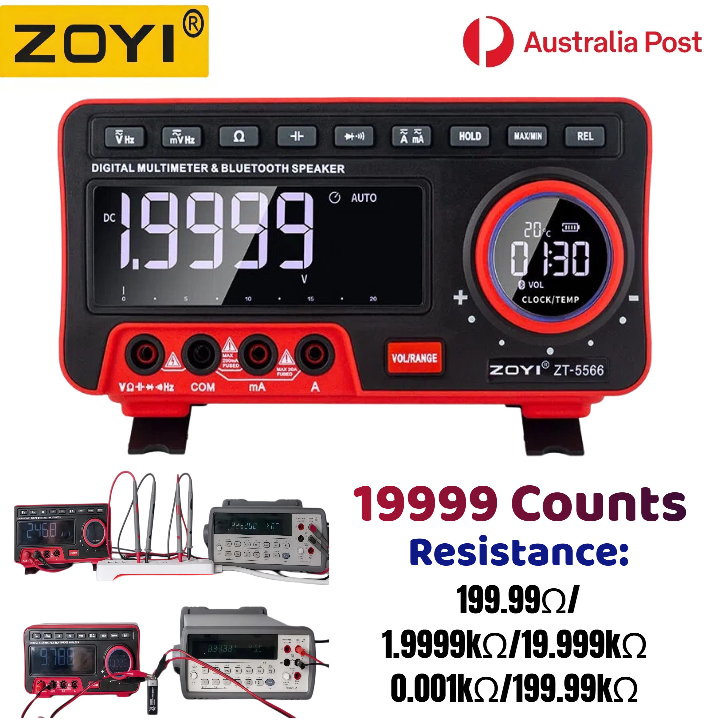 ZOYI Digital Benchtop Multimeter Transistor Tester Auto Voltmeter Calibrator AU