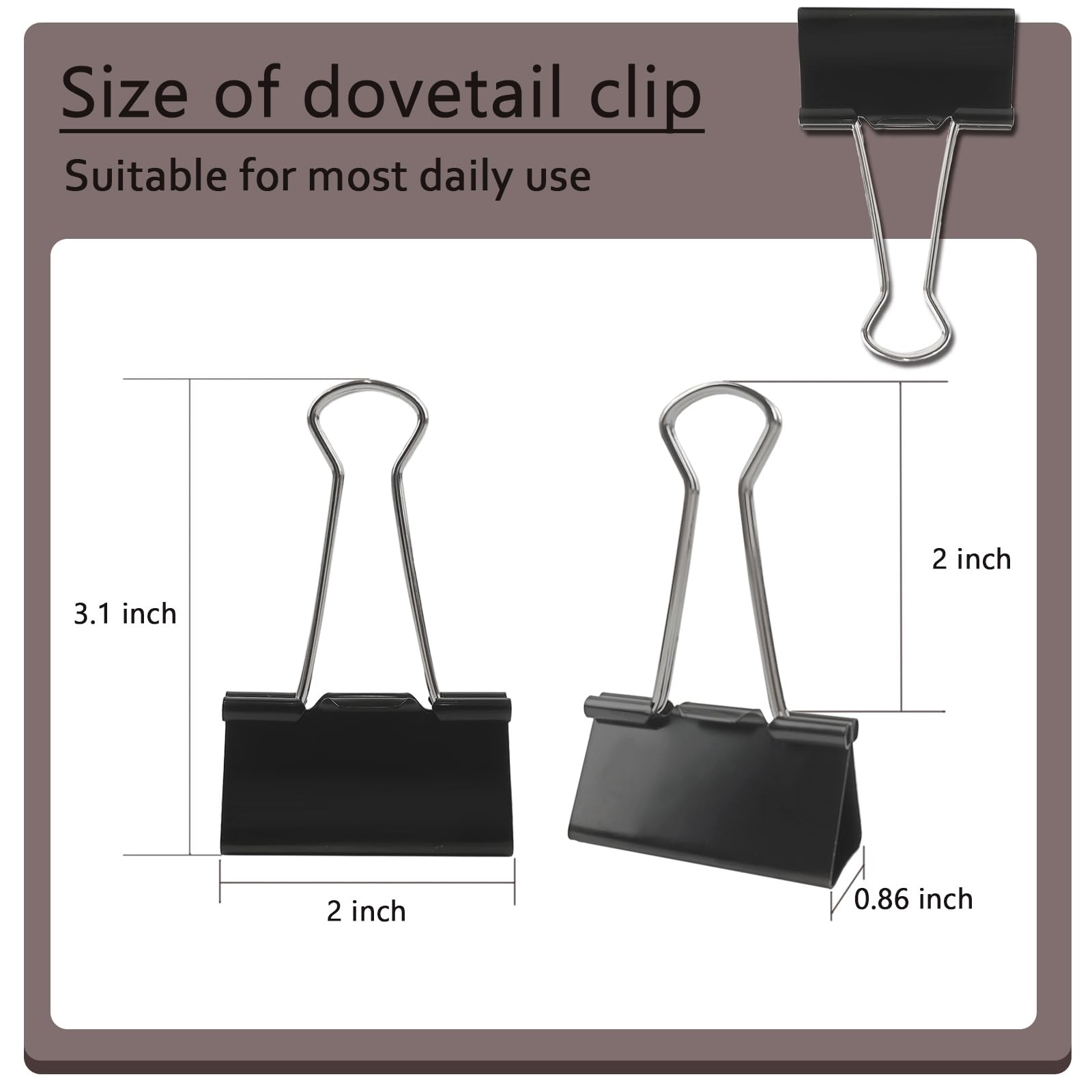 DSTELIN Extra Large Binder Clips, 2-Inch, 15 Pack (51mm Width) -