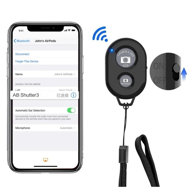 Camera Shutter Wireless Bluetooth Button Remote Control for Android Apple iPhone