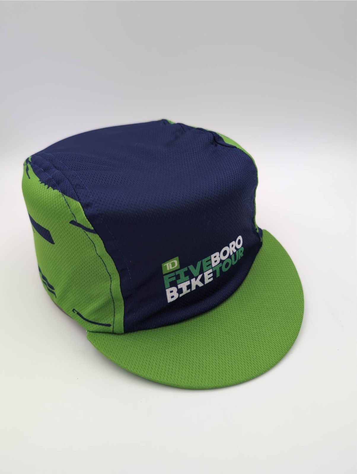 Primal Mens Five Boro Bike Tour Cycling New York Race Cap Hat Blue Green Bicycle
