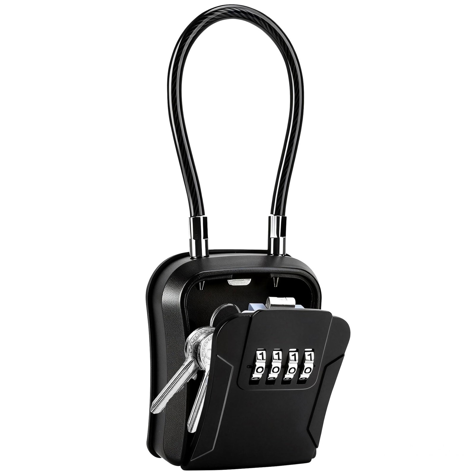 AMMIY Key Lock Box,Portable 2.87 cm (W) x 1.38 (H) x (D), Black