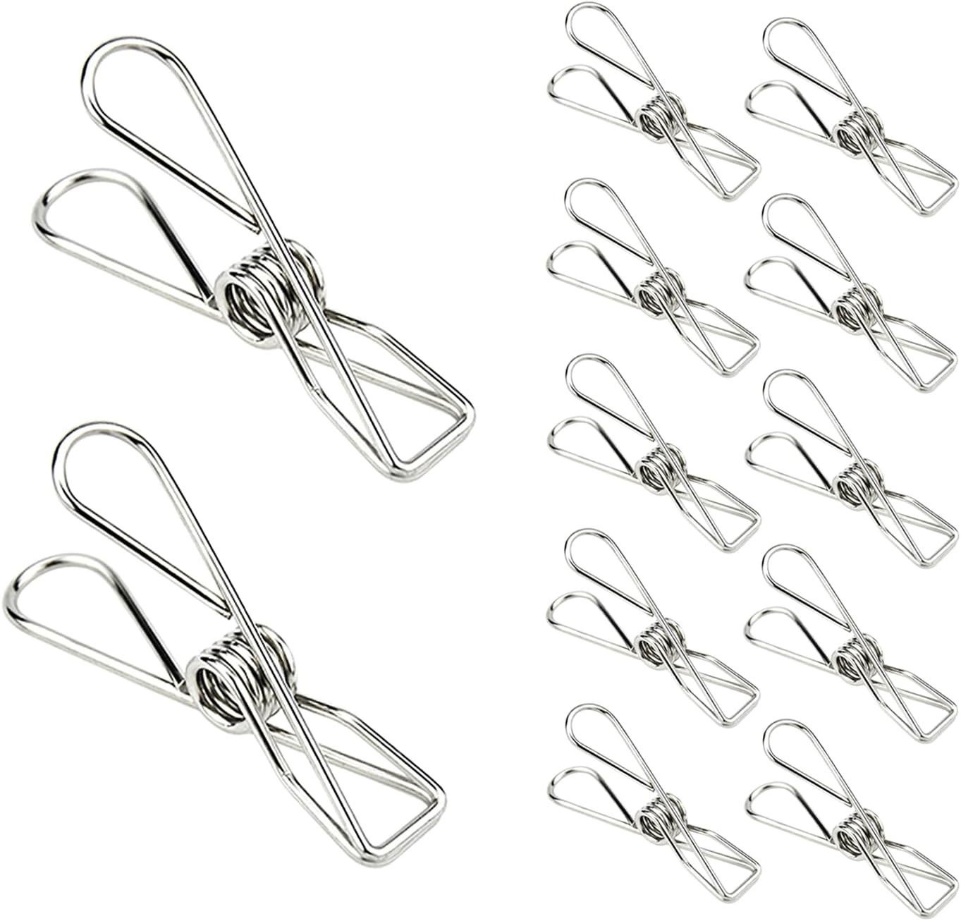 Laundry Clothes Pins Clips 50 Pack, Stainless Steel Heavy Duty Laundry Peg Me...