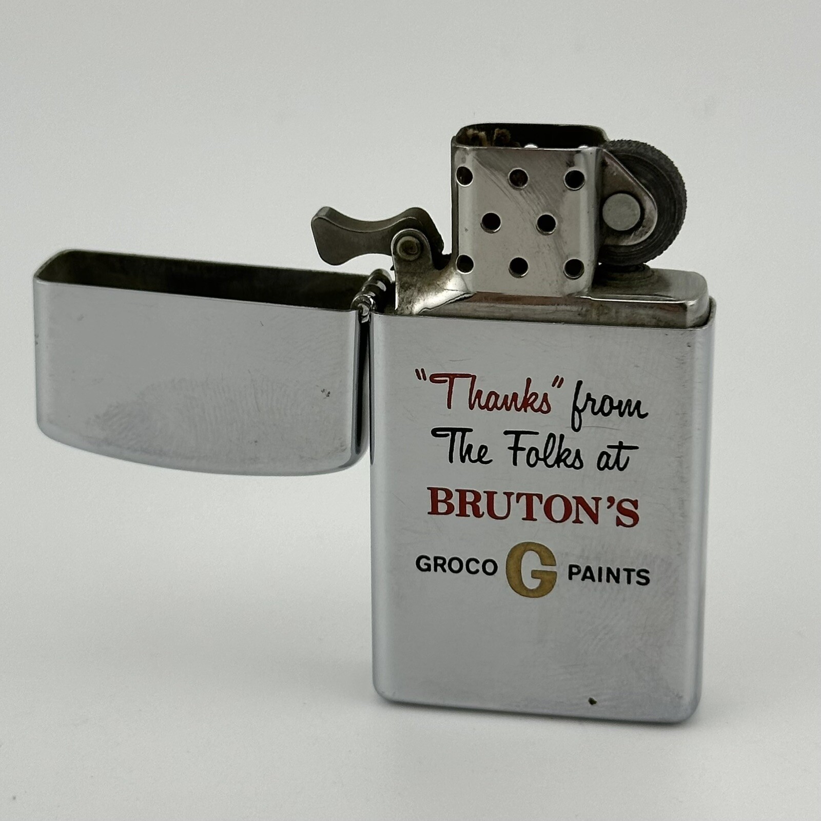 Vtg 1976 Zippo Burton’s Groco Paints Promo Made USA 70s Home Improvement