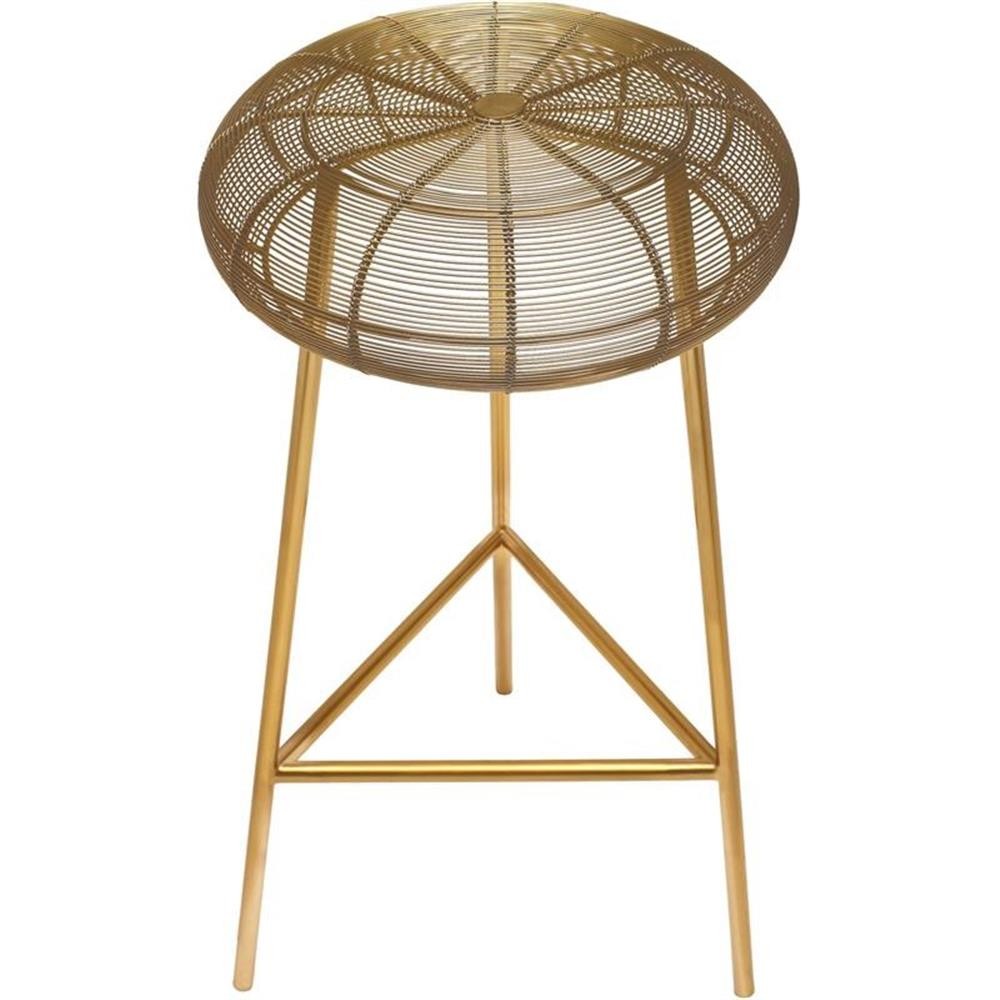 Pemberly Row Contemporary Gold Metal Counter Stool - 16"W x 16"D x 26.5"H