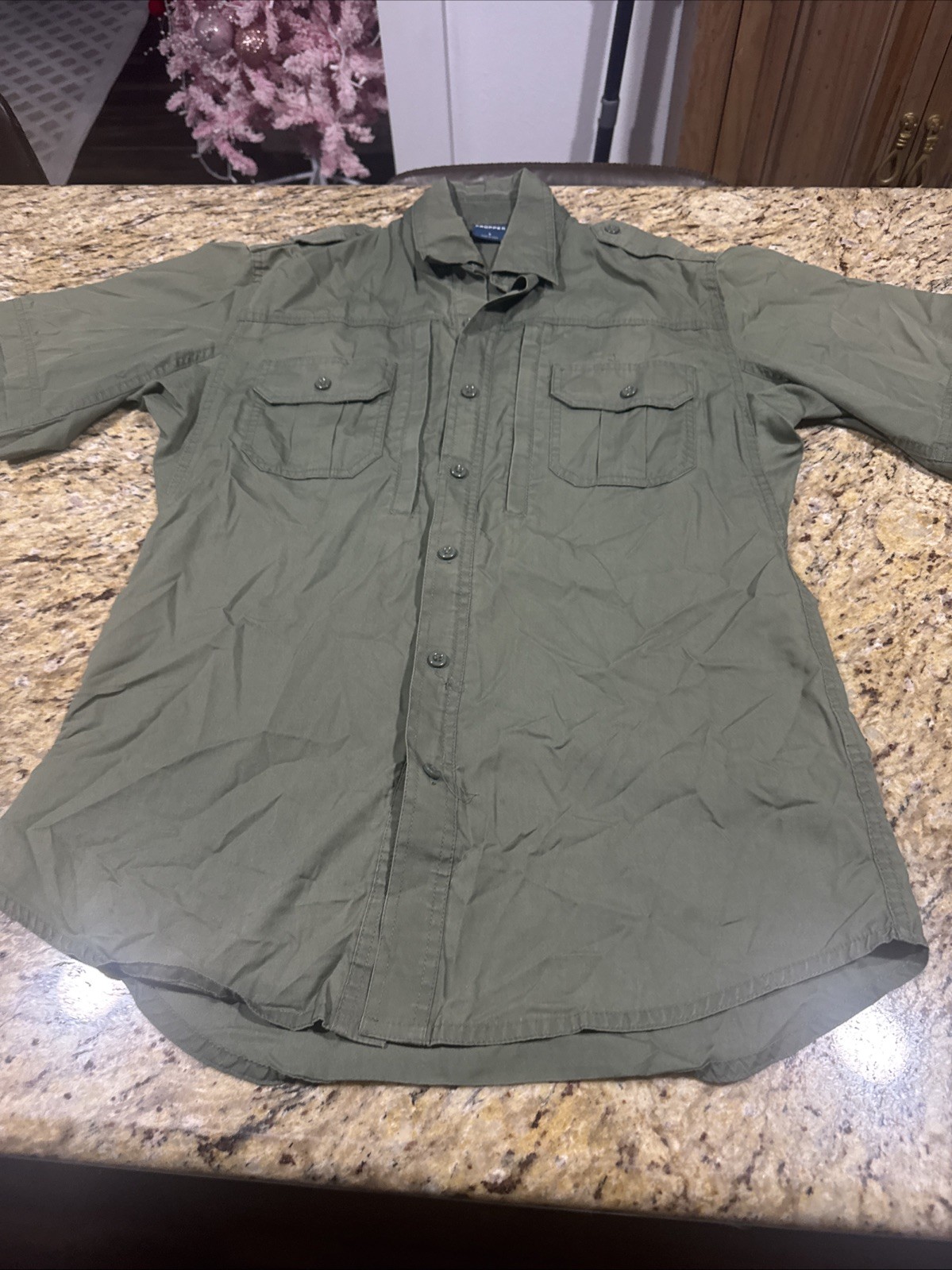 Propper Tactical Shirt Men’s Small Short Sleeve Button Up Green Very Nice Cpix