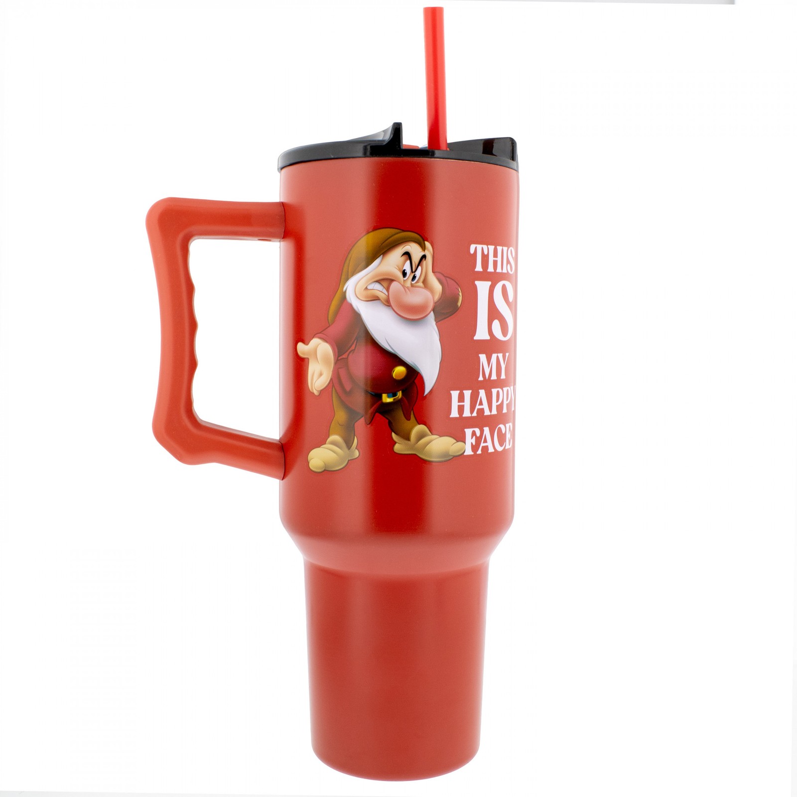 Grumpy "This Is My Happy Face" 40oz Straw Tumbler Red