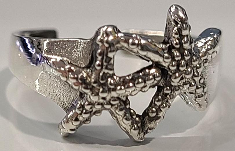 Starfish Toe Ring Adjustable 925 Sterling Silver SeaLife