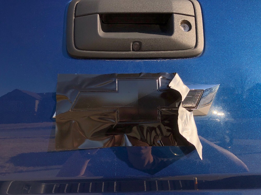 Gloss Black (2) Decal Overlay U-Cut for Bowtie Emblems Carbon Fiber