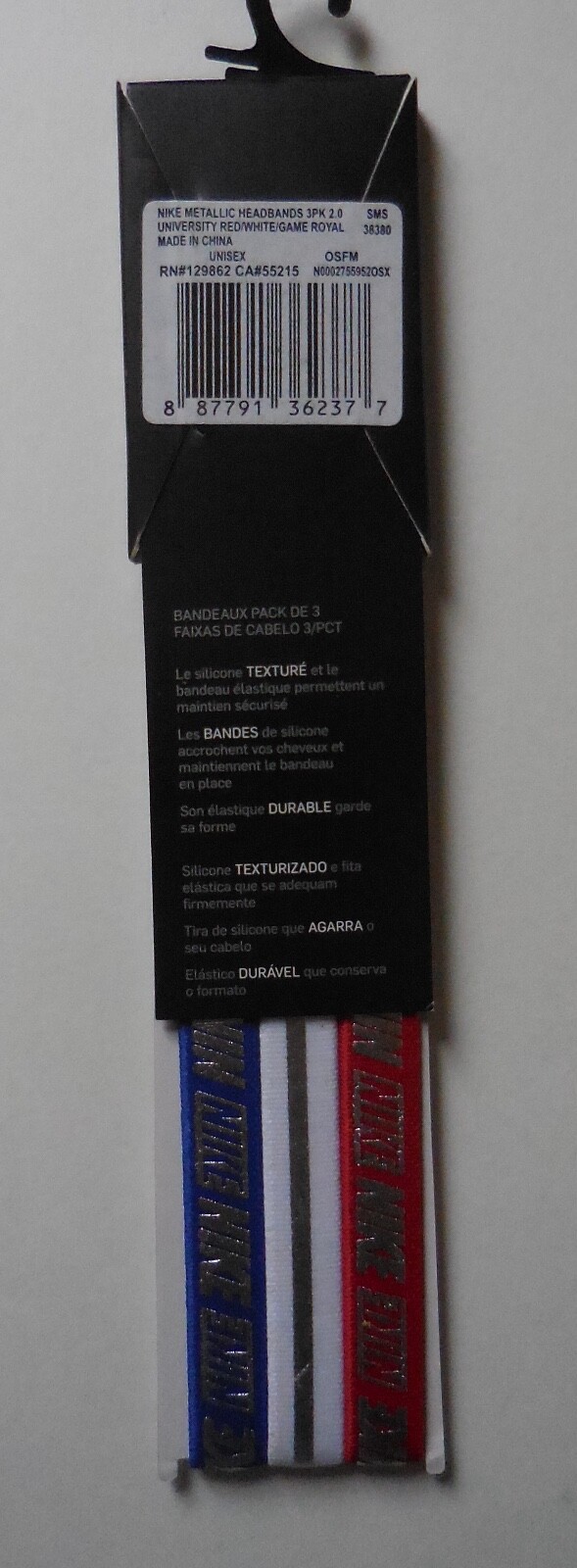 Nike Metallic Printed 2.0 Headbands Assorted 3PK Adult Unisex