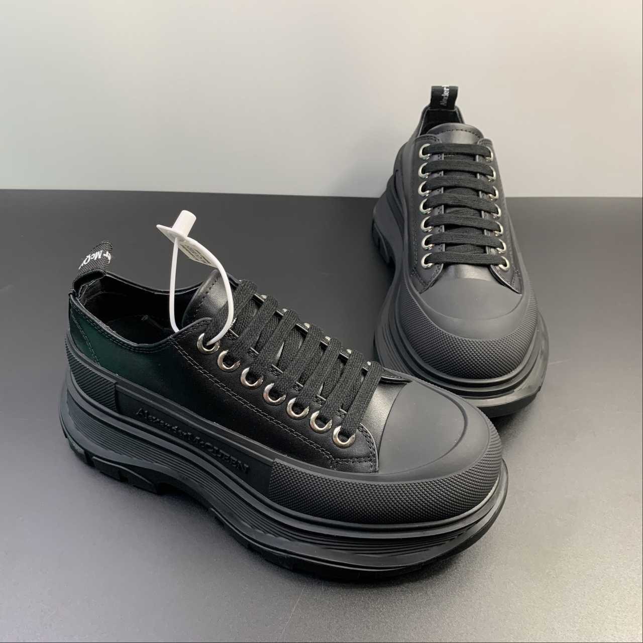Alexander McQueen Men’s Black Platform Sneakers Thick Sole Casual Shoes
