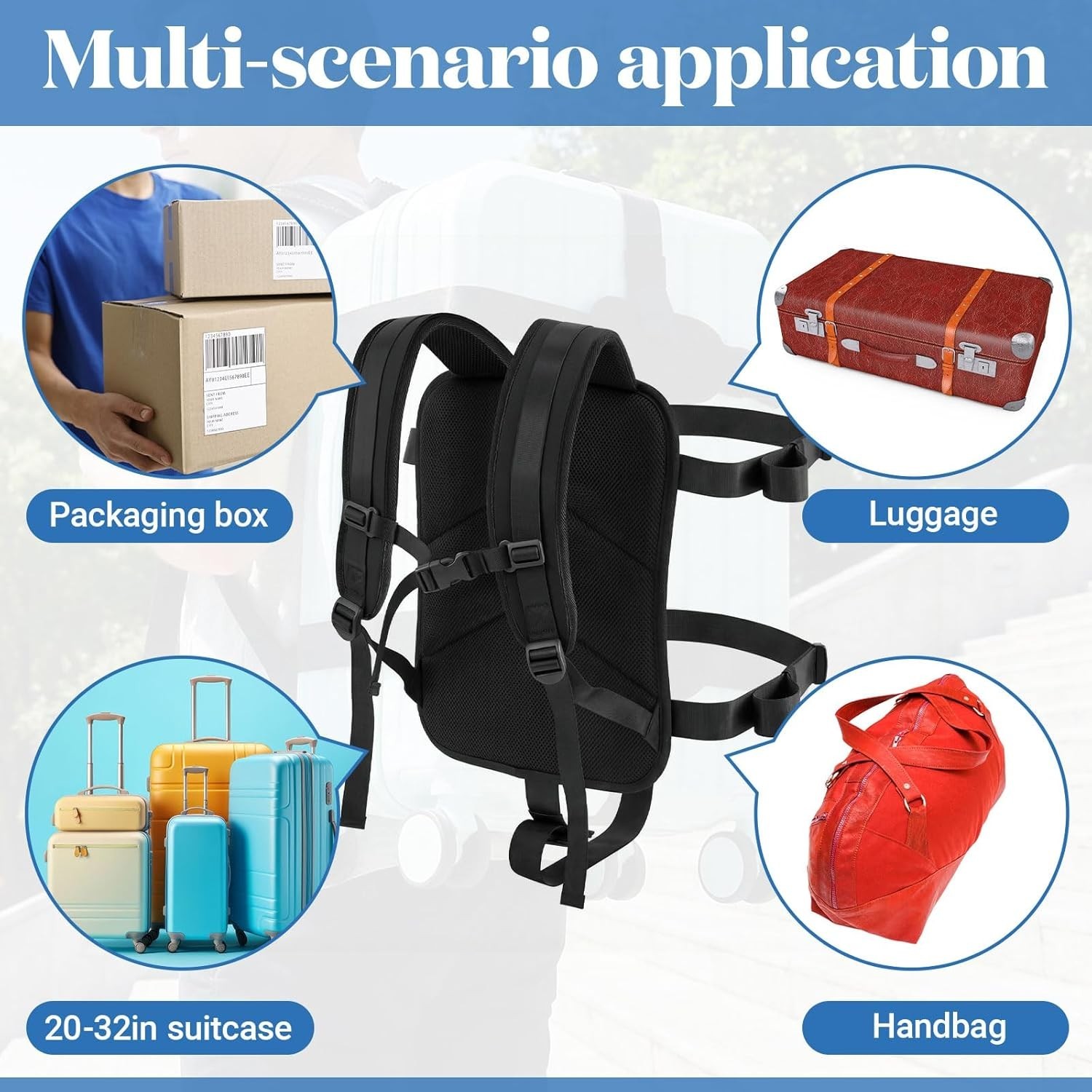 Luggage Backpack Conversion System Connector Straps Cross Shaped External Frame