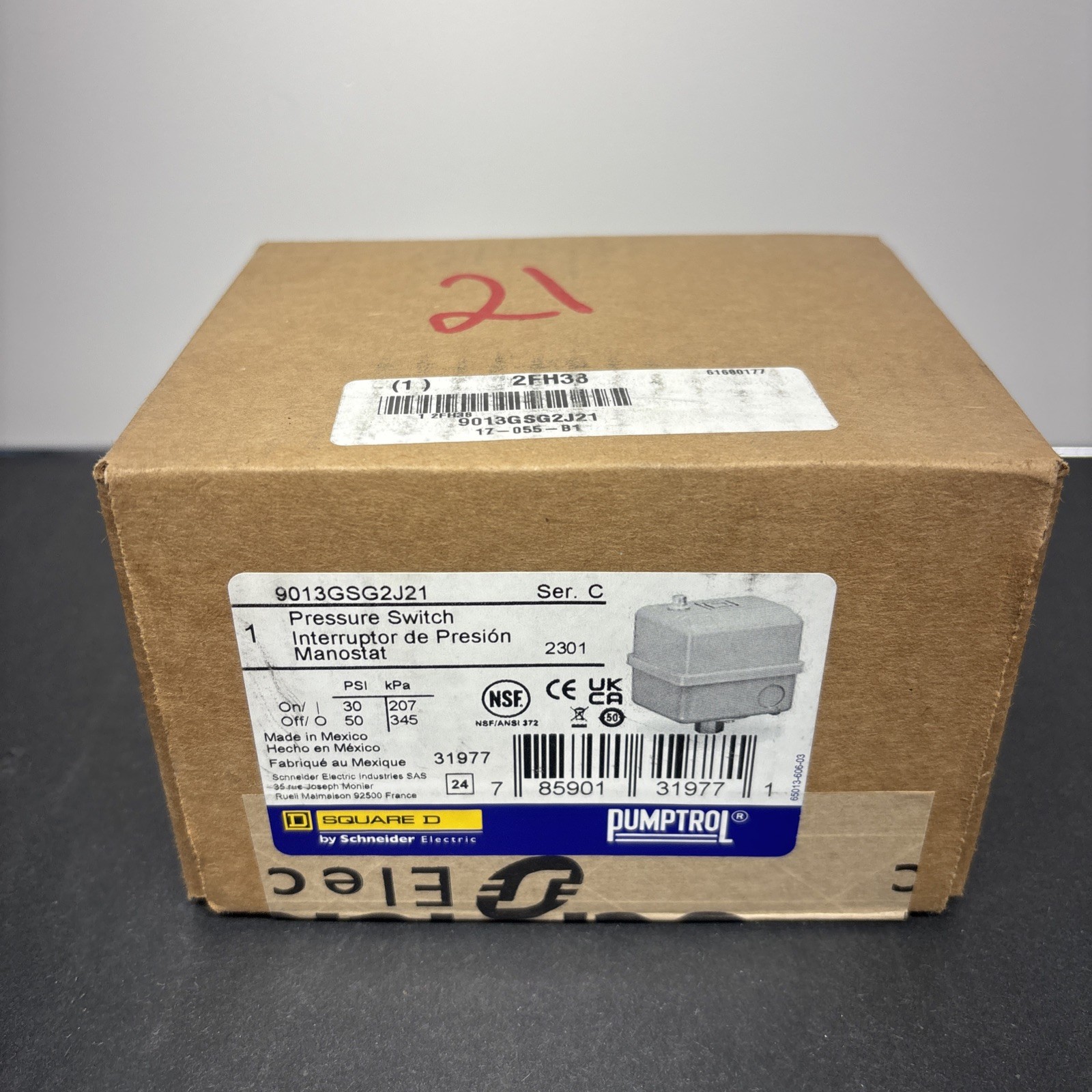 Telemecanique Sensors 9013Gsg2j21 Pressure Switch