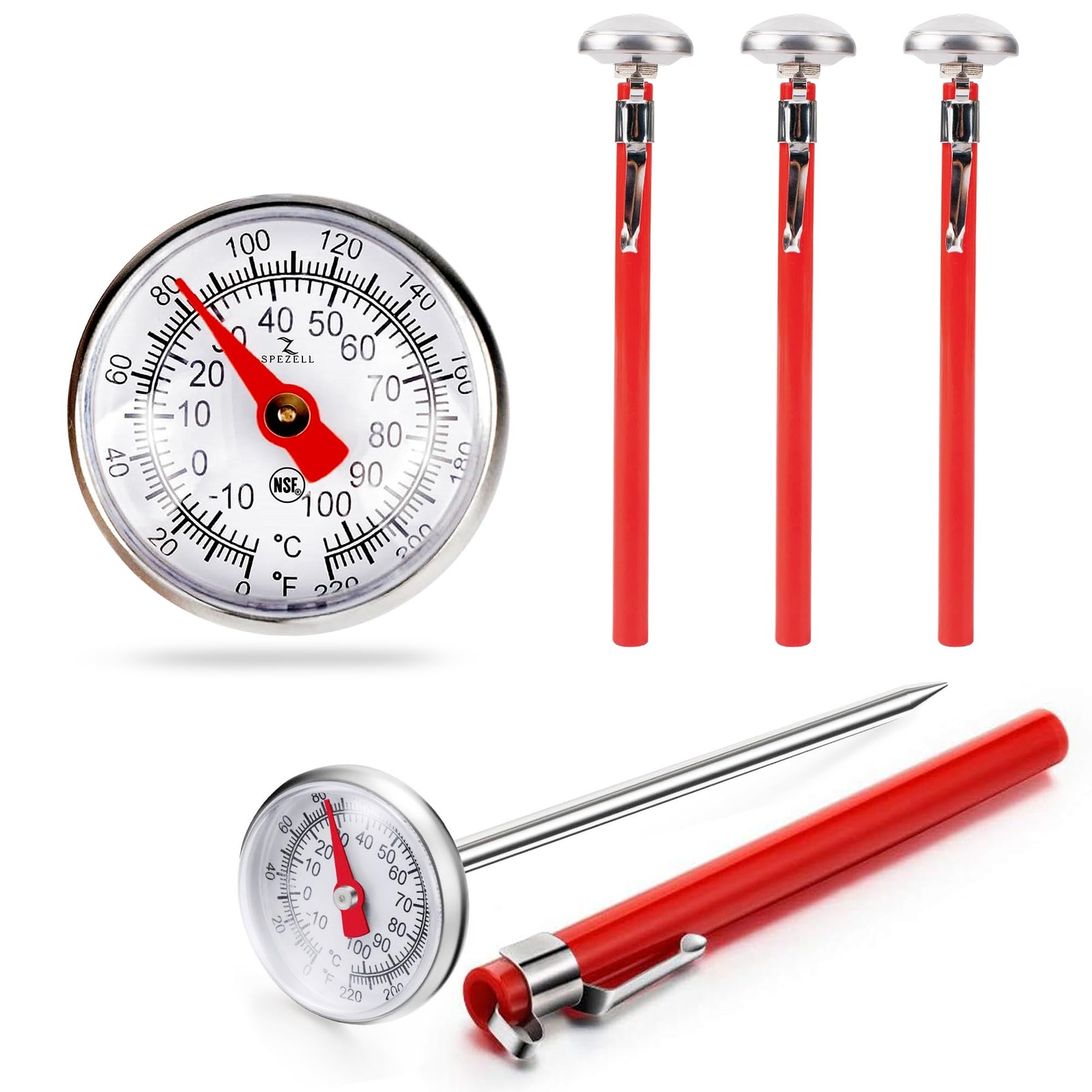 3Pack Immediate Read High Precision Food Thermometer 1 inch Staineless Dial P