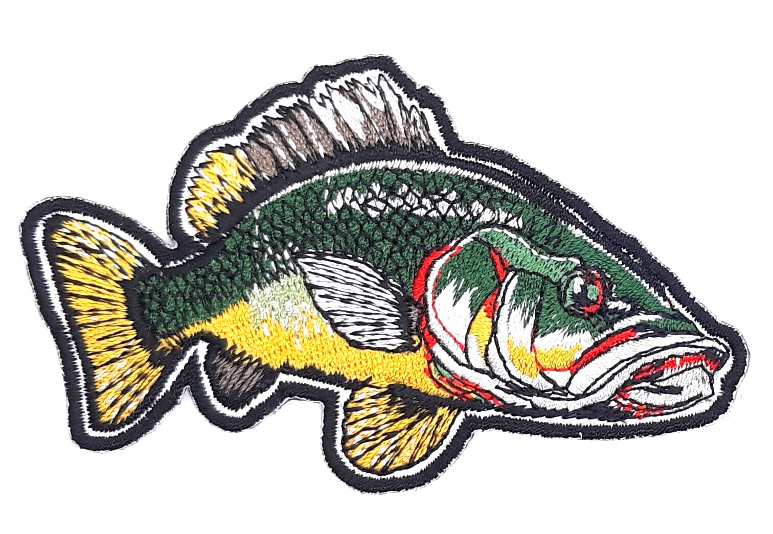 Largemouth Bass - Fish Iron On Embroidered Patch 3 1/2" X 2 1/4"