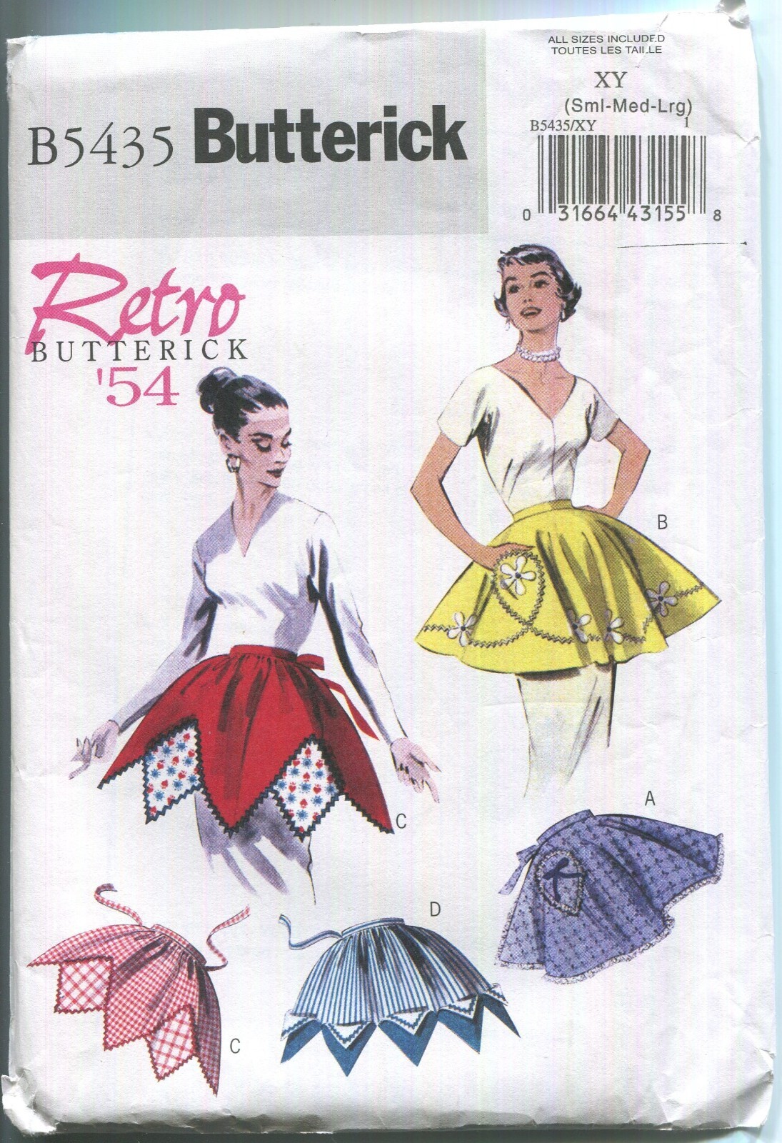 Butterick B5435 RETRO '54 APRONS UNCUT 2009