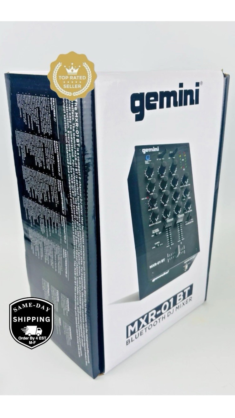 Gemini MXR-01BT 2 Channel Bluetooth DJ Mixer