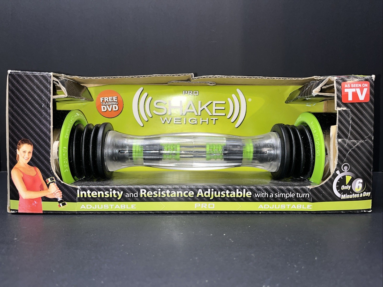 Shake Weight Pro 3 LB Men & Women As Seen on TV Green Clear & Green NIB DVD