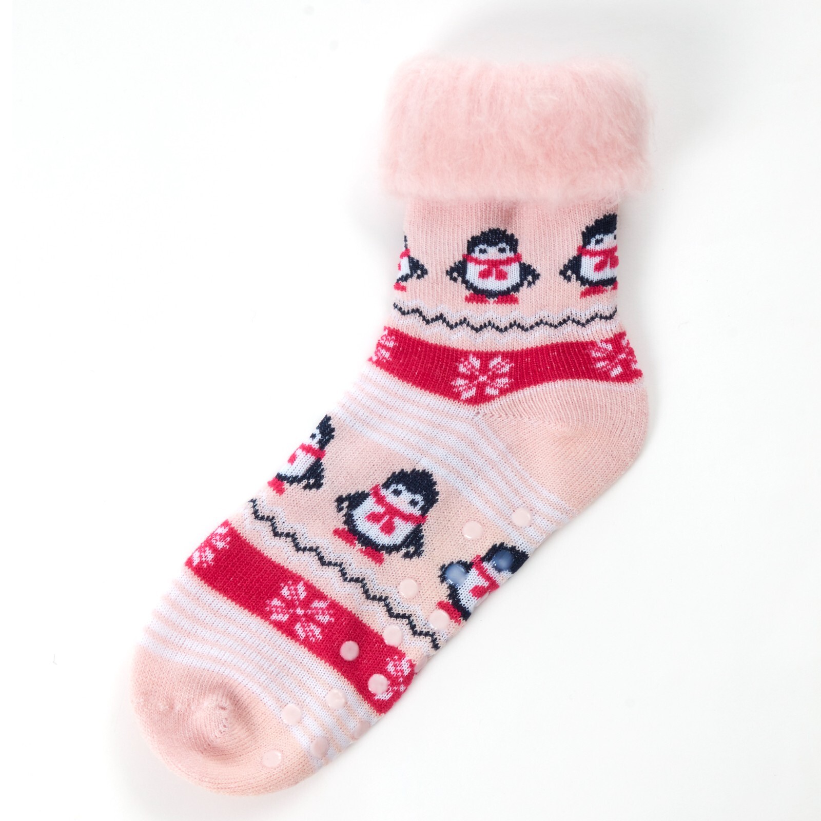 Womens Patterned 3 Pack Bed Sock With Gripper Soles