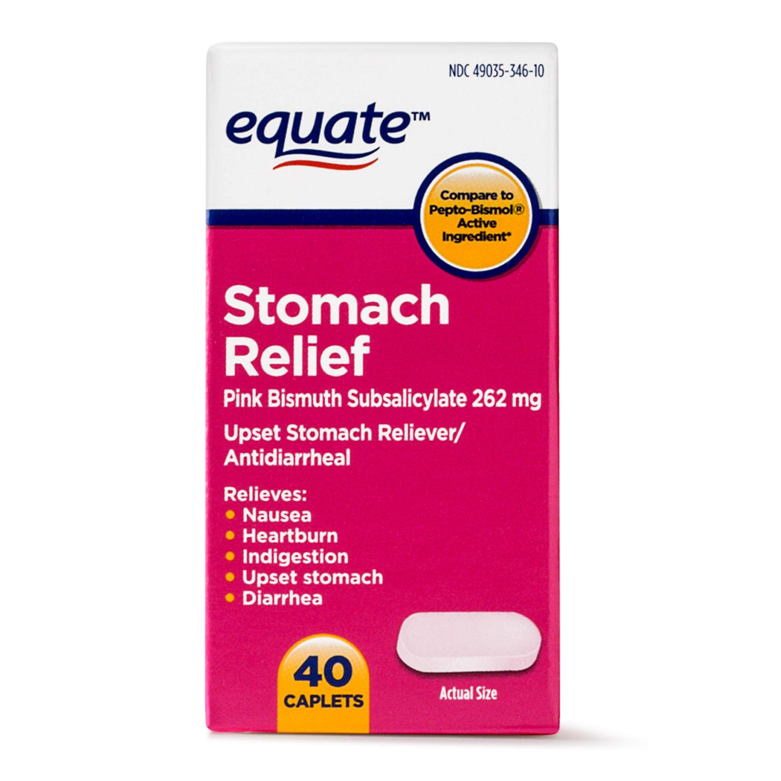 Equate Stomach Relief Caplets 40ct 40 Count (Pack of 1)