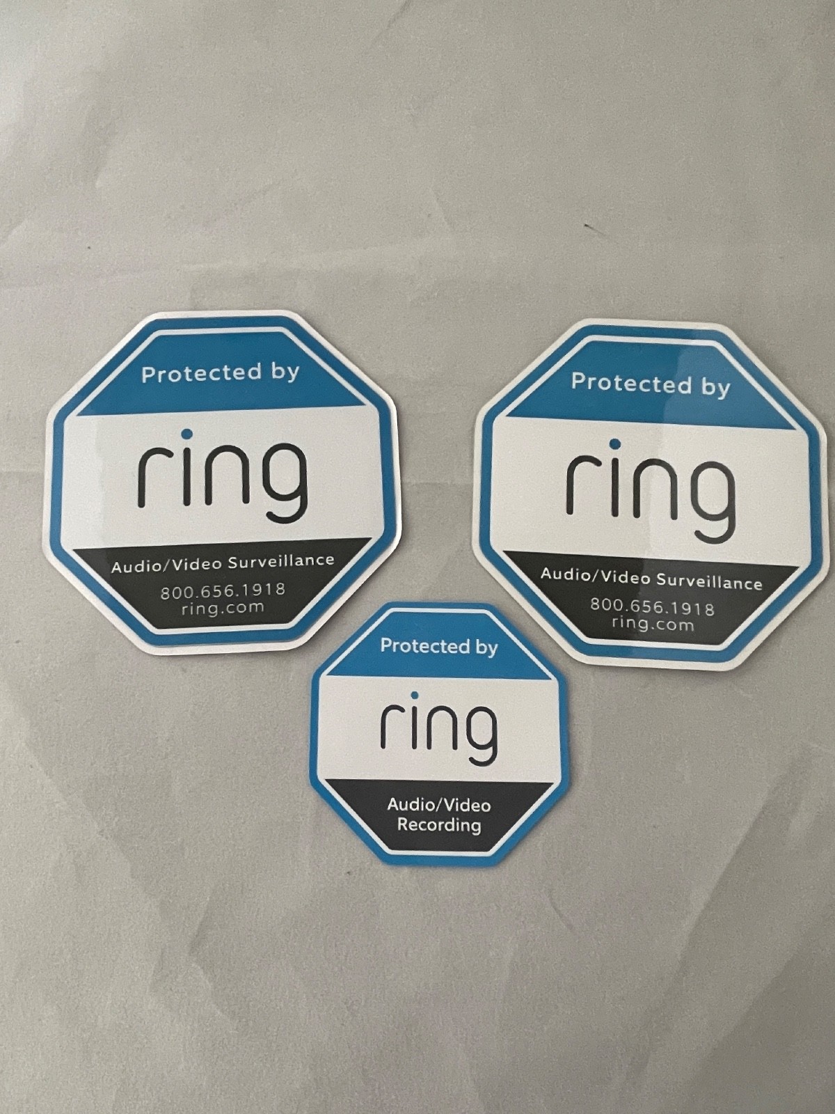 OEM 3- Ring Doorbell Sticker Video Security Camera Door Window Decal  See Pics