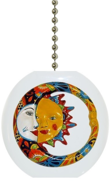 Talavera Eclipse #2 Solid CERAMIC Ceiling Fan Light Lamp Pull