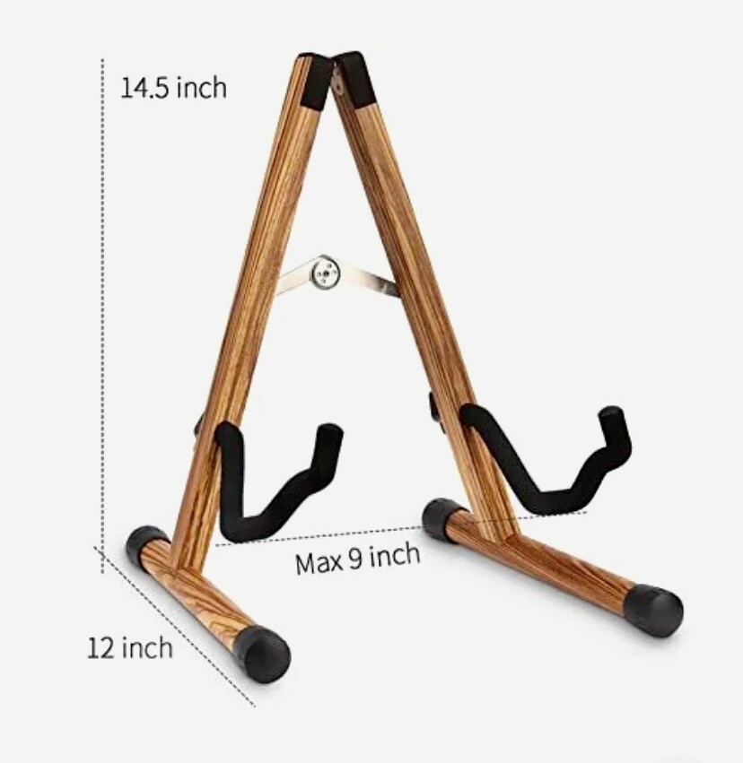 GUITAR & INSTRUMENT STAND - SNIGJAT Tiger Grain Wooden padded Electric/Acoustic!