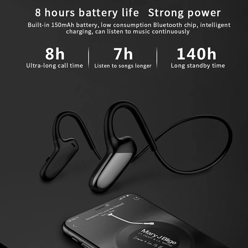 Bluetooth 5.0 Bone Conduction Headphones Sports Stereo Wireless Earphone Headset