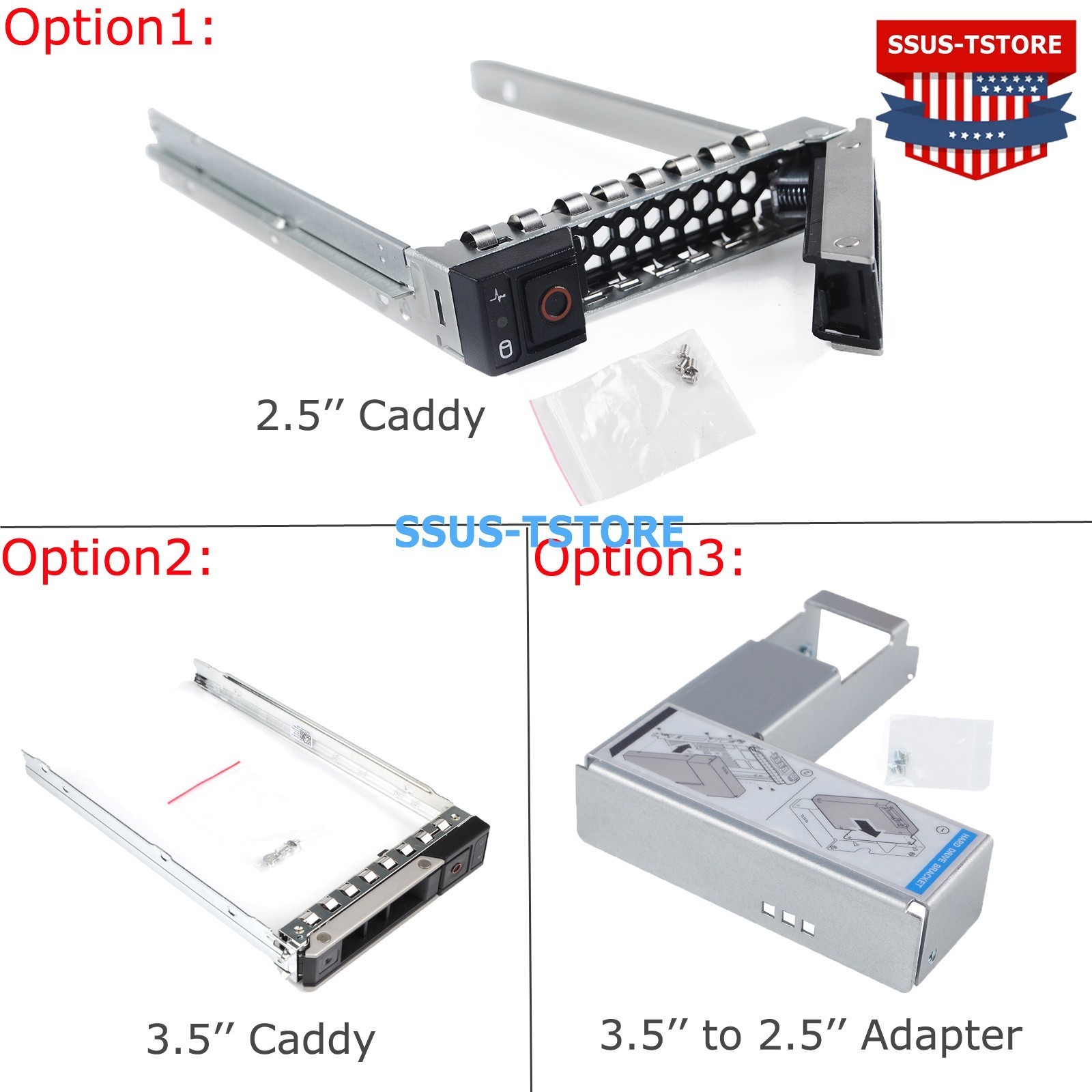 Lot 2.5" 3.5" Tray Caddy DXD9H X7K8W For Dell R640 R740 R740xd R450 R650 R660
