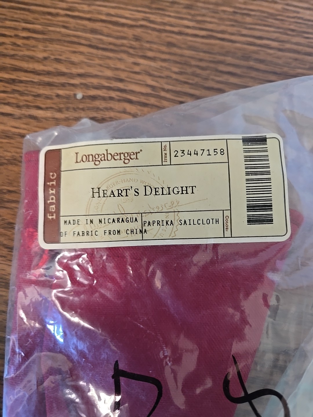 Longaberger Basket Cloth Liner / Hearts Delight- Paprika