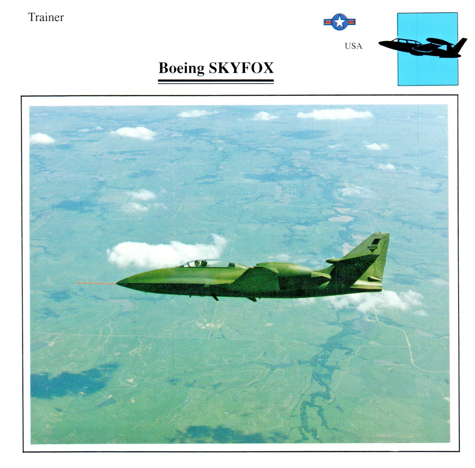 Boeing Skyfox Edito service Military Aircraft Card USA