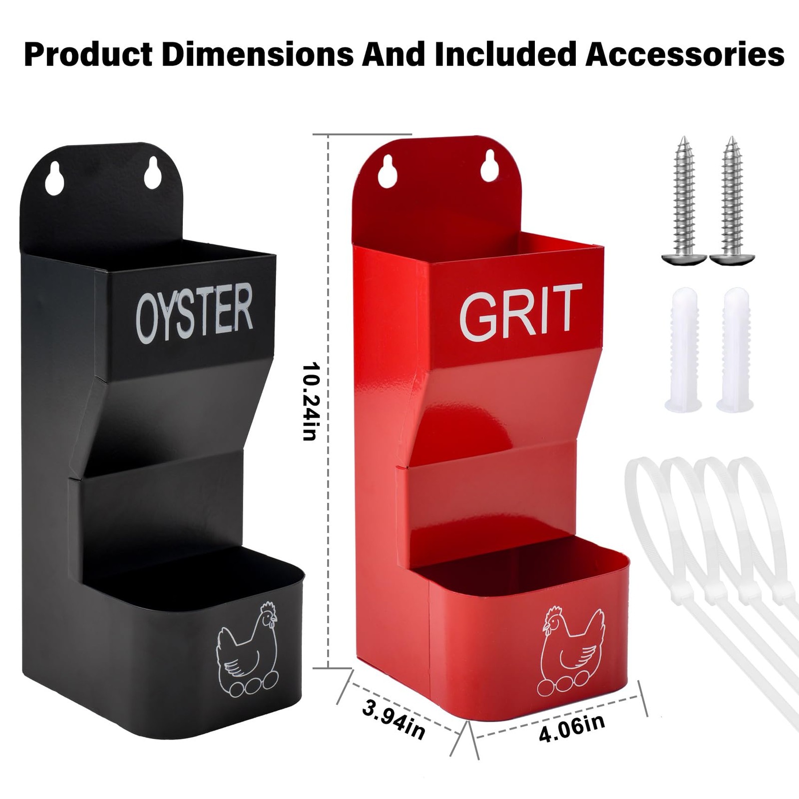 2 Pack Chicken Oyster Shell Feeder and Grit Device, Corner Chicken Feeder, Co...