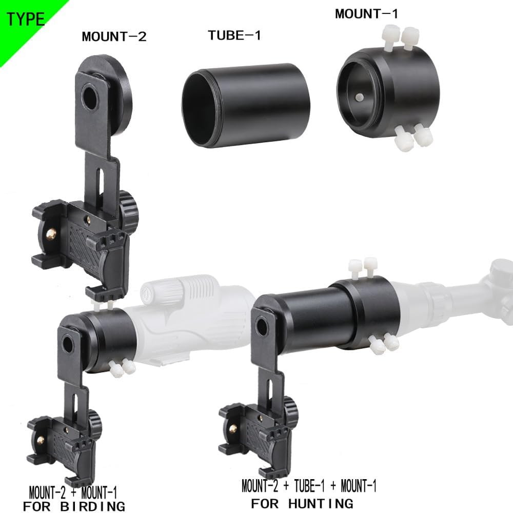 Rifle Scope Mount Camera Adapter - Smartphone Camera Adapter for Hunting & Birdi