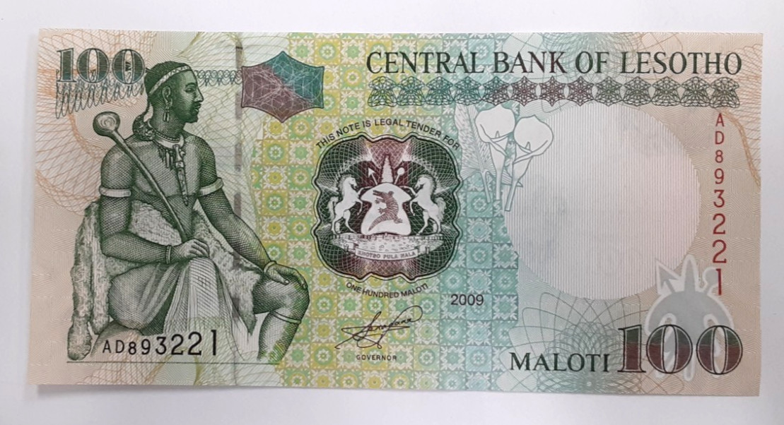 2009 Issue Lesotho 100 Maloti Banknote Pick# 19e CU