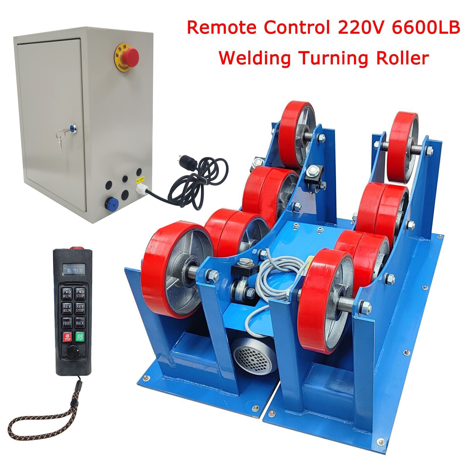 NEW Remote Control 6600 LB Welding Turning Roller Welding Equipment Support 220V