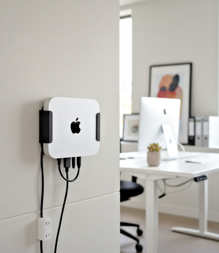 Mac Mini Wall Mount Holder-Under Desk Mount Made In the USA - Strong And Sturdy